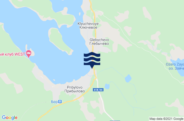 Glebychevo, Russiaの潮見表地図