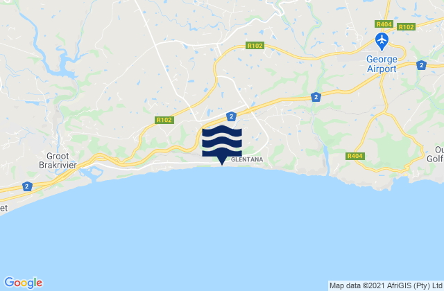 Glentana Beach, South Africaの潮見表地図