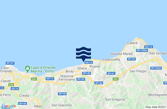 Gliaca, Italyの潮見表地図