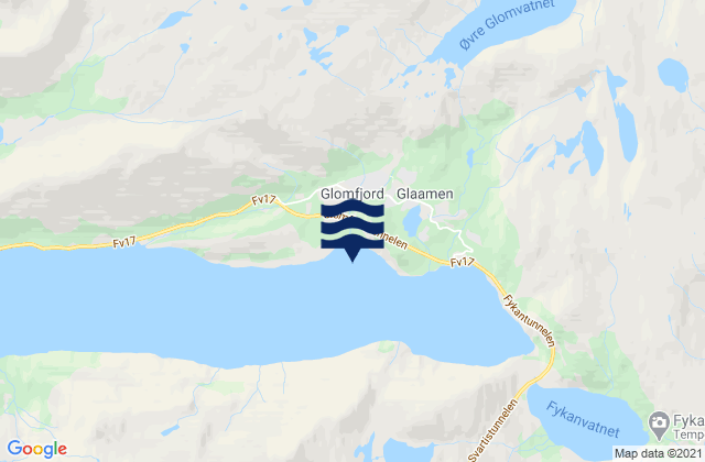 Glomfjord, Norwayの潮見表地図