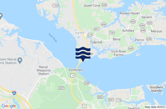 Gloucester Point, United Statesの潮見表地図