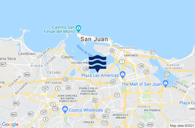 Gobernador Piñero Barrio, Puerto Ricoの潮見表地図