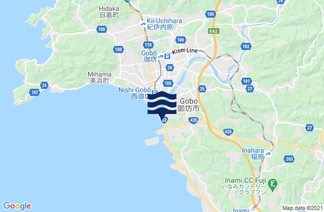 Gobō-shi, Japanの潮見表地図