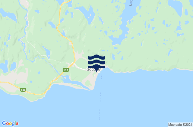 Godbout, Canadaの潮見表地図