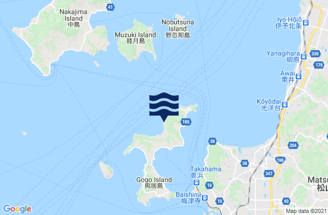 Gogo Sima, Japanの潮見表地図