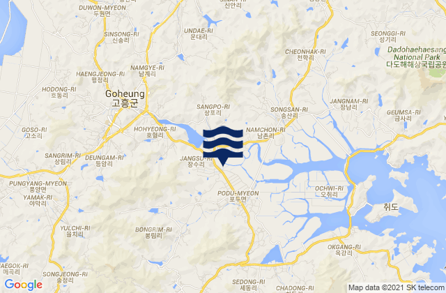 Goheung-gun, South Koreaの潮見表地図
