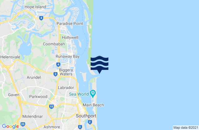 Gold Coast Sand Bypass Jetty, Australiaの潮見表地図