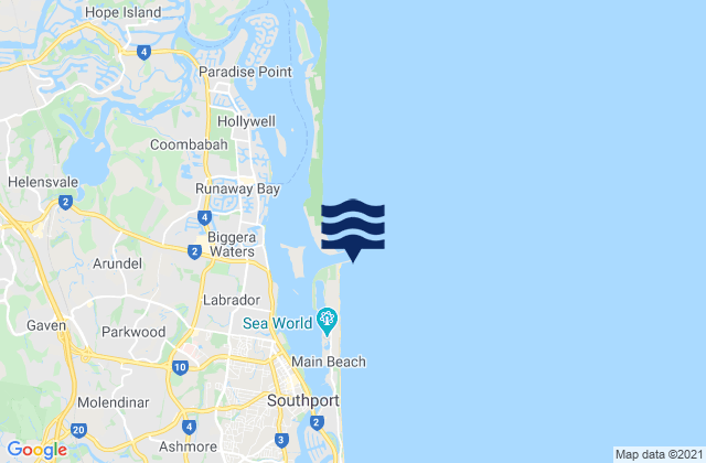Gold Coast Seaway, Australiaの潮見表地図