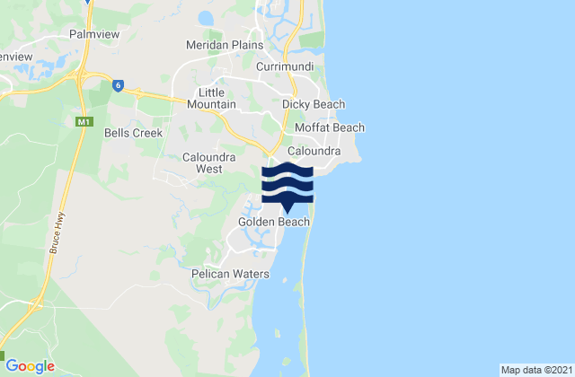 Golden Beach, Australiaの潮見表地図