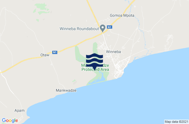 Gomoa East, Ghanaの潮見表地図