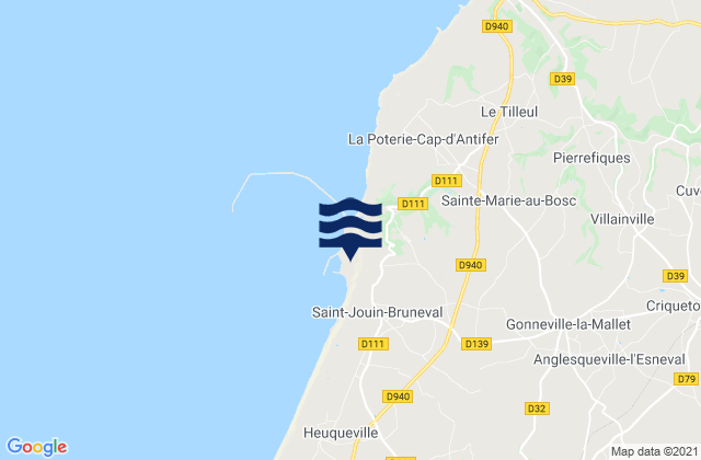 Gonneville-la-Mallet, Franceの潮見表地図