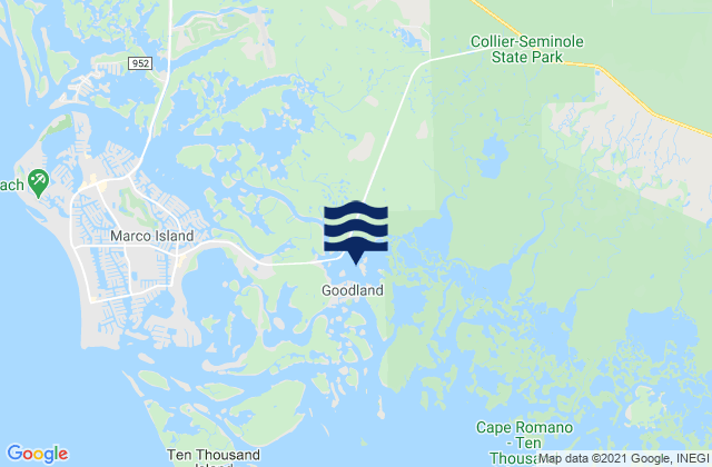 Goodland Bay, United Statesの潮見表地図