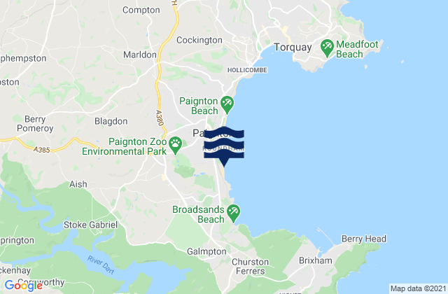 Goodrington Sands Beach, United Kingdomの潮見表地図
