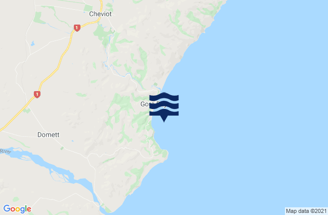 Gore Bay, New Zealandの潮見表地図