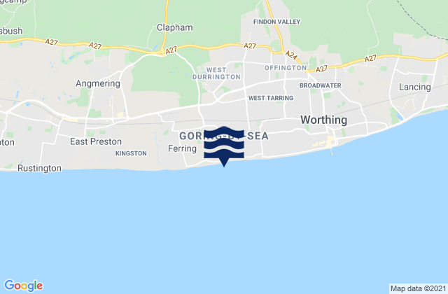 Goring-by-Sea, United Kingdomの潮見表地図