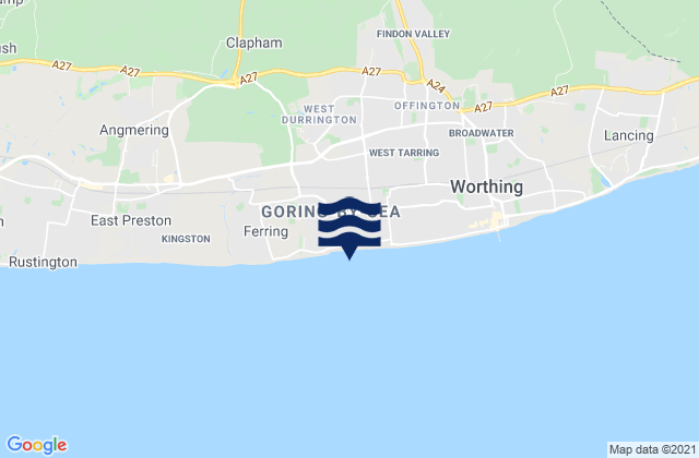 Goring Beach, United Kingdomの潮見表地図