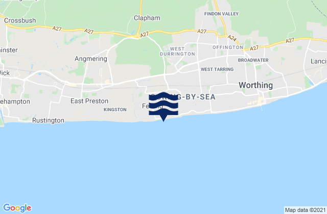Goring Gap Beach, United Kingdomの潮見表地図