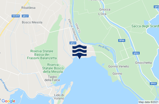 Goro, Italyの潮見表地図