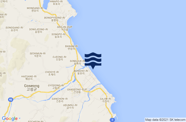 Goseong-gun, South Koreaの潮見表地図