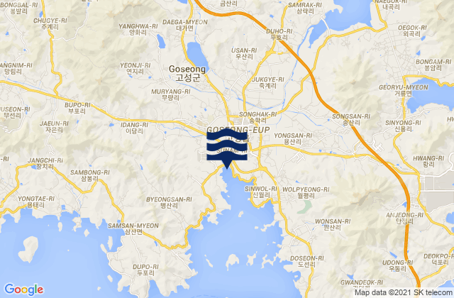 Goseong, South Koreaの潮見表地図