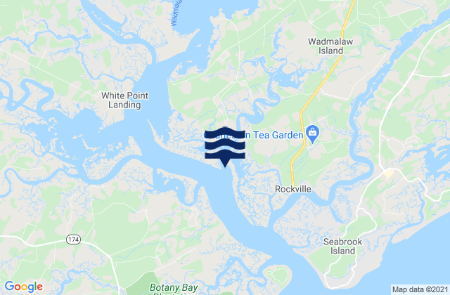 Goshen Point south of Wadmalaw River, United Statesの潮見表地図