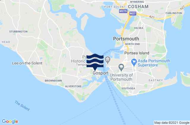 Gosport, United Kingdomの潮見表地図