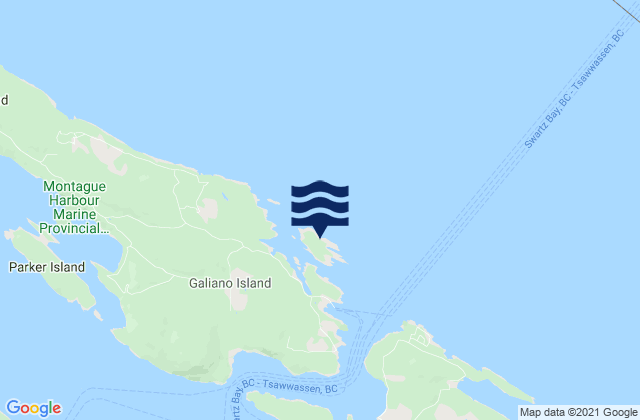 Gossip Island, Canadaの潮見表地図