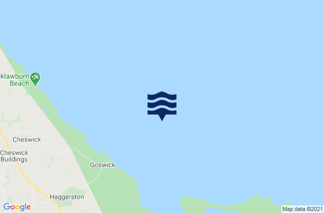 Goswick Bay, United Kingdomの潮見表地図
