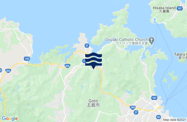 Gotō Shi, Japanの潮見表地図