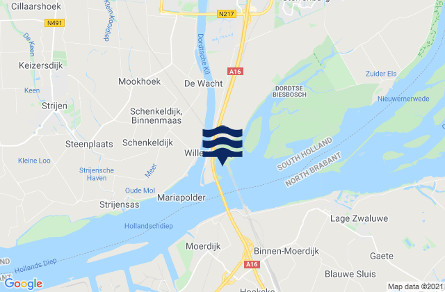 Gouda brug, Netherlandsの潮見表地図