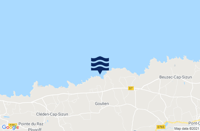 Goulien, Franceの潮見表地図