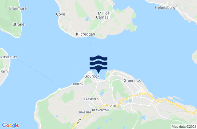Gourock Bay, United Kingdomの潮見表地図
