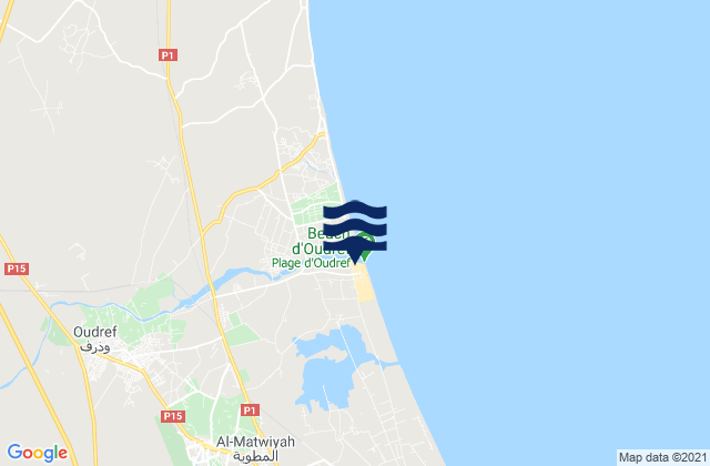 Gouvernorat de Gabès, Tunisiaの潮見表地図