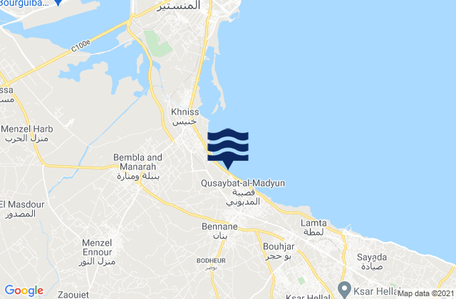 Gouvernorat de Mahdia, Tunisiaの潮見表地図