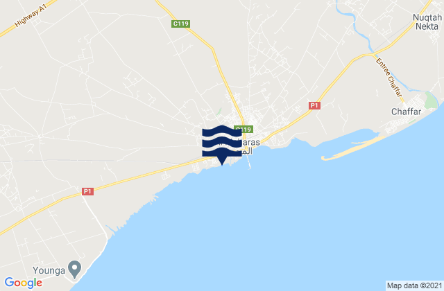 Gouvernorat de Sfax, Tunisiaの潮見表地図