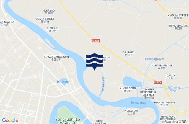 Gouyan, Chinaの潮見表地図