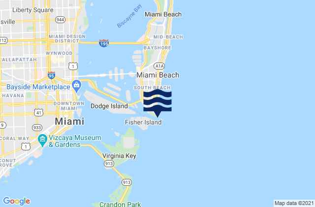 Government Cut (Miami Harbor Entrance), United Statesの潮見表地図