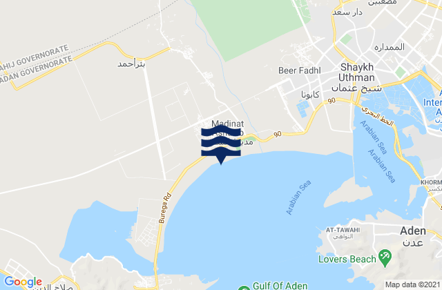 Governorate Number One, Yemenの潮見表地図