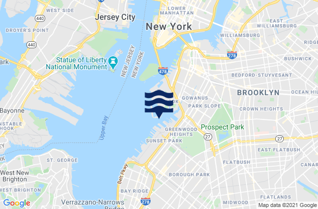 Gowanus Bay, United Statesの潮見表地図