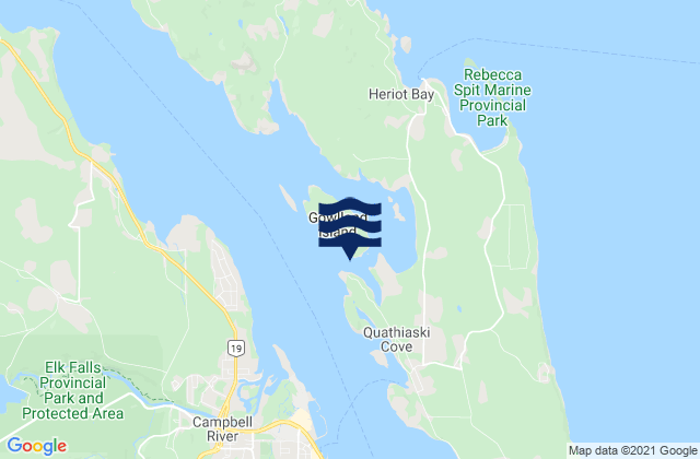 Gowlland Harbour, Canadaの潮見表地図