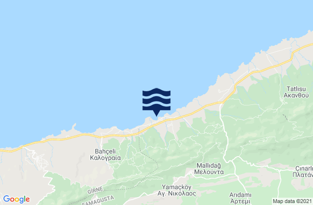 Goúfes, Cyprusの潮見表地図