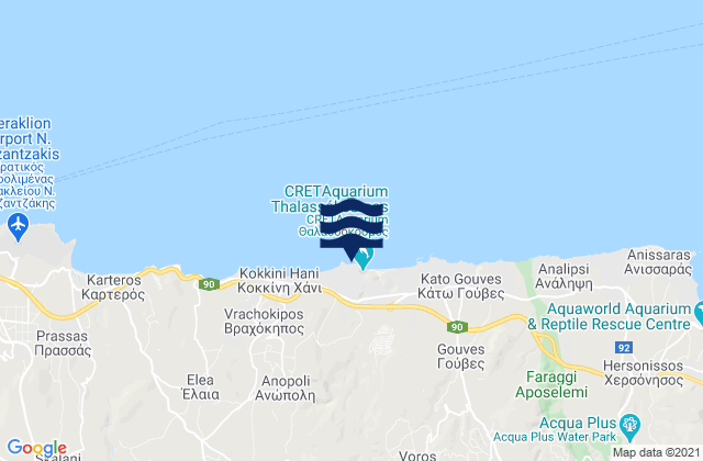 Goúrnes, Greeceの潮見表地図