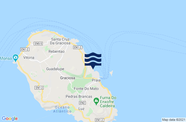 Graciosa - Lagou, Portugalの潮見表地図