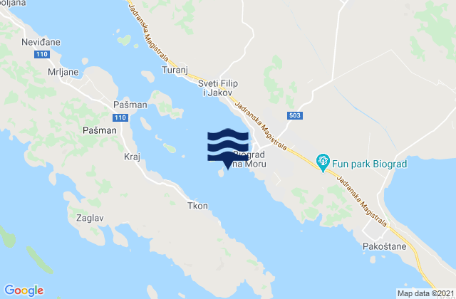 Grad Biograd na Moru, Croatiaの潮見表地図