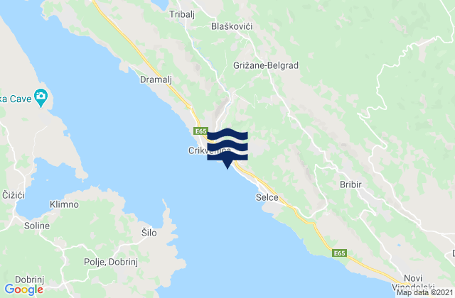 Grad Crikvenica, Croatiaの潮見表地図