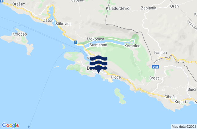 Grad Dubrovnik, Croatiaの潮見表地図