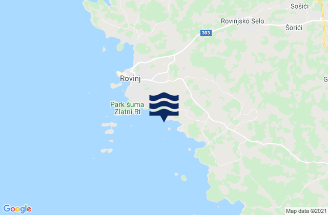 Grad Rovinj, Croatiaの潮見表地図