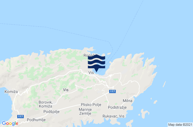 Grad Vis, Croatiaの潮見表地図