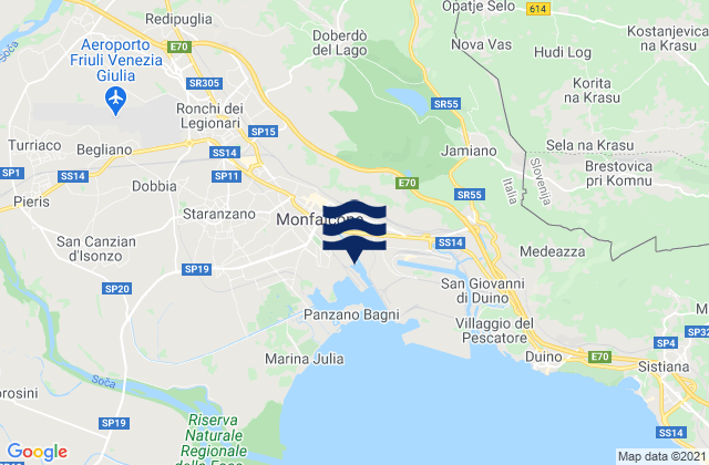 Gradisca d'Isonzo, Italyの潮見表地図