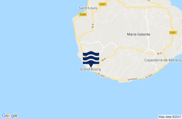 Grand-Bourg, Guadeloupeの潮見表地図